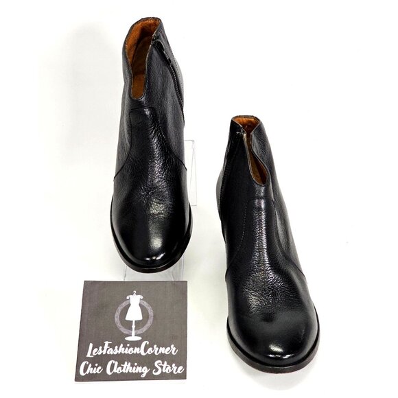 Frye Women’s Black Leather Nora Zip Short Ankle Block Heel Boot Size 9B 1778 - Picture 2 of 16